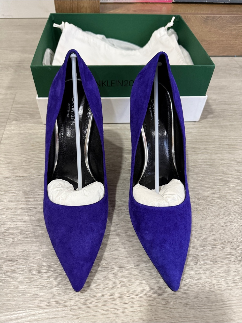 Calvin Klein 205W39NYC Electric Blue Suede Pumps Heels